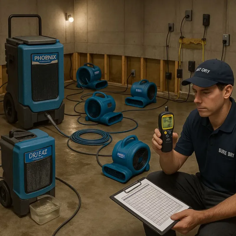 Structural Drying and Dehumidification process in Schulenburg, TX